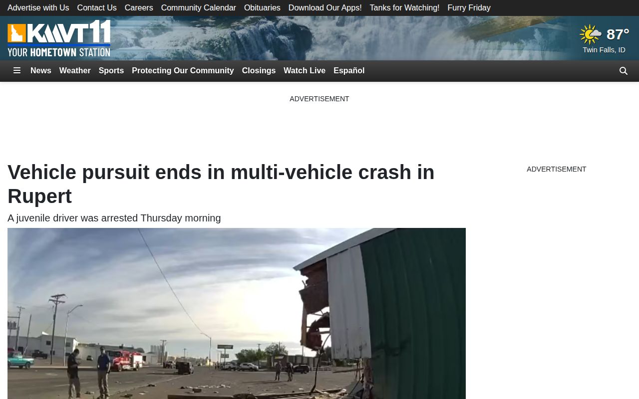 KMVT Rupert incident report showing cross-city Minidoka County crime coverage