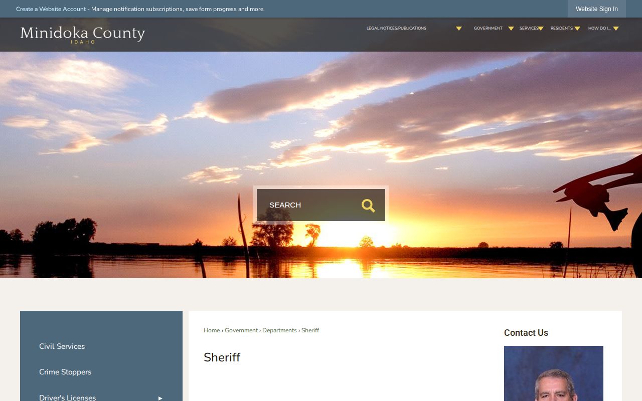 Minidoka County Sheriff official contact and arrest records source